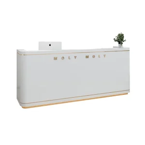 Modern Cashier Desk Store Boutique White Checkout Counter Cash Table Register Retail Wooden Counter Reception Desk Front Desk