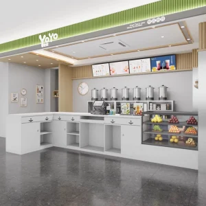 Modern Clear Double Sided Eco friendly Metallic Display Rack for Milk Tea Shop Bar Restaurant Checkout Fruit Shop Counter