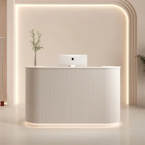 Modern Cream Checkout Counter for Clothing Stores Beauty Salons Light Luxury Reception Desk Modern Counters