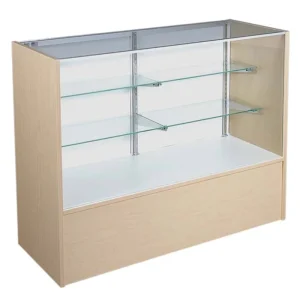 Modern Custom Tempered Glass Display Cabinet with Wood Finish for Shops