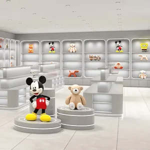 Modern Custom Wood Doll Display Cabinet Plush Toy Container Figurine Gift Shelf Sample Exhibition Hall Eco Friendly