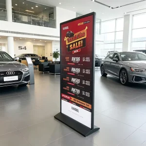 Modern Customizable Vertical Floor Display Stand for Retail Shop Menu Frame Pedestal Poster Sign Holder with Indoor Outdoor Use