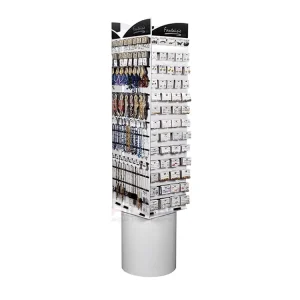 Modern Customizable Wood Jewelry Display Rack with 360 Rotating Stand Free Standing for Shops