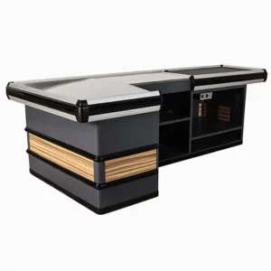 Modern Design Metal Supermarket Checkout Counter for Convenience Store and Retail Shop Equipment