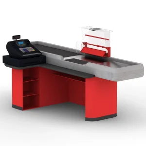 Modern Design Retail Shop Supermarket Cash Counter Cash Table Checkout Counter with Belt