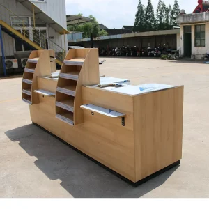 Modern Design Stainless Steel Supermarket Checkout Counter Made of Metal
