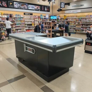 Modern Design Stainless Steel Supermarket Checkout Counter Made of Metal