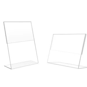 Modern Eco Friendly 8.5 X 11 Inches Clear Table Menu Display Stand A4 Display Sign Holder Polish for Restaurant Desktop Use