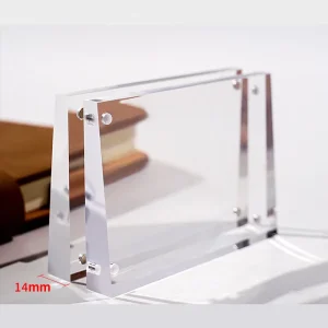 Modern Eco Friendly Acrylic Label Holder Price Tag Display Sign and Data Card Table Top Stand for Advertising