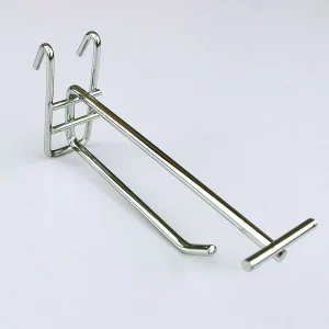 Modern Eco Friendly Metal Chromed Wire Grid Wall Display Hook with Price Holder