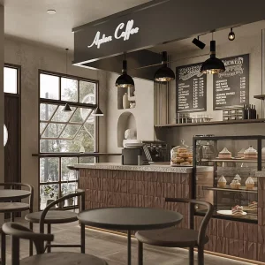 Modern Fashion Coffee Shop Counter Decoration Designs Bakery Shop Glass Display Counter Design Marble Coffee Shop Counter