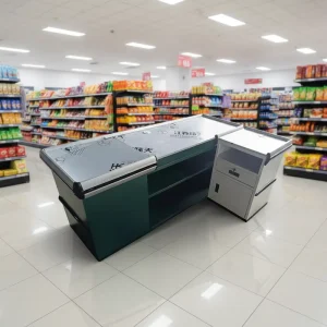 Modern Grocery Store Checkout Desk for Commercial Use