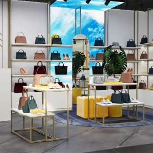 Modern Handbag Showroom Design Kiosk Display Shelve Bag and Shoes Store Furniture Display Racks Boutique Stand Display Shelf