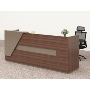 Modern Hotel Gym Barber Shop Beauty Salon Spa Hospital Mall School Brown Wood Diamond Office Front Counter Reception