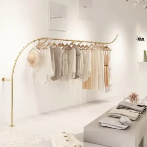Modern Industrial Pipe Simple Floor Standing Clothing Rack Clothing Store Combination Wall Mounted Display Rack