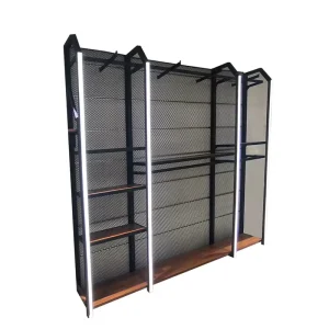 Modern LED Clothes Display Rack Fashionable Iron Retail Store Cabinet for Apparel Decorative Fixture and Garment Stand