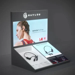 Modern LED Light Acrylic Display Stand for Headphones & Earbuds Eco Friendly Counter Lamp Display Rack for Shop Advertising