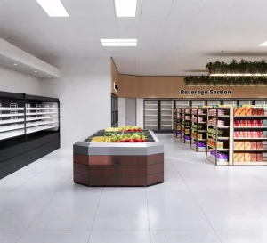 Modern Large Format Convenience Store Supermarket Interior Design Ideas Custom Merchandising Checkout Island Counter LED