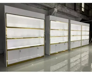 Modern Luxury MDF Jewelry Shop Furniture Set with Display Cabinets Shelving Units showcase Counters for Retail Boutique Interior