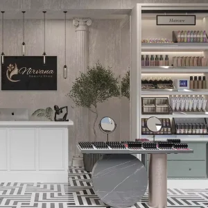 Modern Luxury Retail Store Fixture for Perfume and Cosmetics Display Wall Cabinet with LED Light