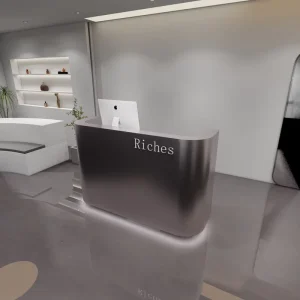 Modern Luxury Small Counter Table Eco Friendly Durable Reception Desk for Beauty Salon Nail Spa Office Barber Store