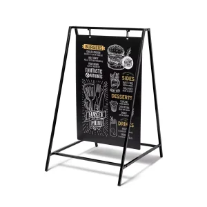 Modern Metal Double Sided Swinging Chalkboard Sidewalk Sign Holder