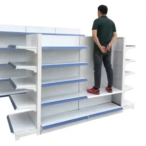 Modern Metal Supermarket Display Racks & Gandola Shelves Light Duty Freestanding Retail Store Supplies