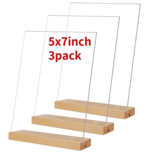 Modern Minimalist Acrylic Table Card Signage Elegant Desktop Holder for Restaurant Menu and Store Information Card