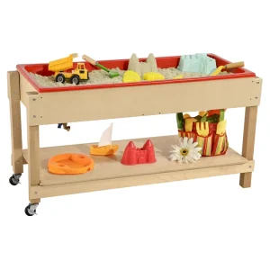 Modern Montessori Toddler Sensory Table Bins Wooden Square Play Table for Home Use Non-Toxic Durable Eco-Friendly Easy Assembly