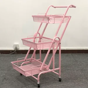 Modern Multi Function Salon Manicure Trolley Beauty Tools Organizer for Hairdressing & SPA Metal Storage Cart