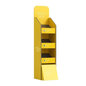 Modern PVC Display Shelves with 4 Shelves for Retail Store Garment Displays Freestanding Design