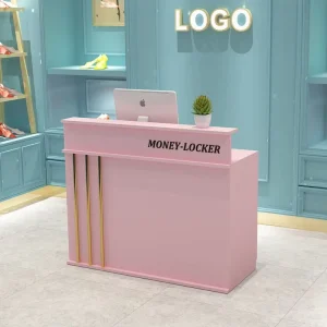 Modern Pink Office Furniture Desk Tables Set Small Scrivania Rezeption Modern Front Desk Reception Desk Beauty Salon