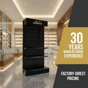 Modern Retail Display Shelves Durable Metal Pegboard Gondola Shelving Rack For Supermarket Pharmacy Store Fixture