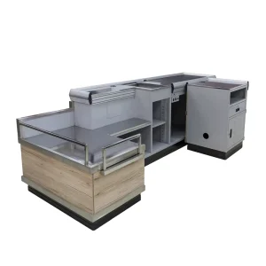Modern Retail Store Grocery Supermarket Cashier Checkout Counter Conveyor Belt