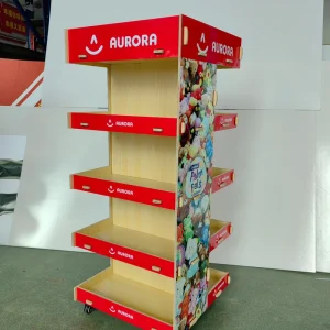 Modern Simple Freestanding Retail Store Display Rack Recyclable PVC Glass Polished Plywood Shoe Merchandise