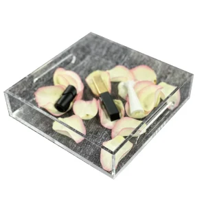 Modern Simple Style Square Acrylic Serving Tray 4mm Thick Perspex Custom Made Display Rack for Goods