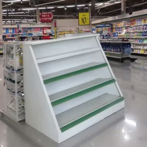 Modern Single Sided Dish Rack Light Duty Metal Supermarket Shelves Adjustable Back Quick Installation For Grocery Store Retail