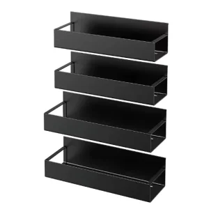 Modern Single Tier Magnetic Spice Rack for Kitchen Refrigerator Shelf with Cleaning Tools Metal Dinnerware Stylish Design