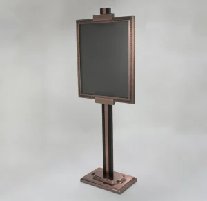 Modern Stainless Steel Restaurant Menu Display Rack Floor Standing Sign Holder for Hotel Mall