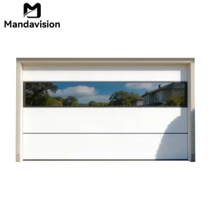 Modern Steel Aluminum Garage Door Black Mirror Decoration Automatic Remote Control Custom Size for Villa Home