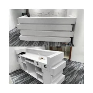 Modern Store Convenience Shops Checkout Counter Cashier Coffee Shop Counter with Corner Custom Sizes Jewelry Display