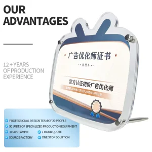 Modern Style Countertop Signature Office Specific UV Printed Acrylic Display Board Detachable Customizable Multifunction