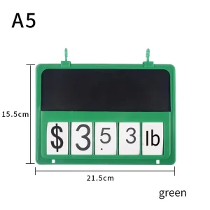 Modern Style PP Garment Display Sign Holder Price Tag Black/Green A5 Size 8 Shelves Freestanding Supermarket Use