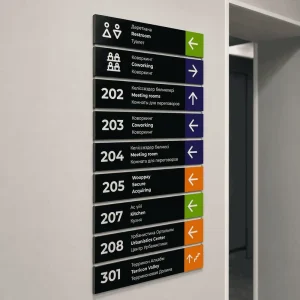 Modern Wall Mounted Signage Custom Directional Wayfinding Signs for Hotel Lobby Mall Corridor and Corporate Office