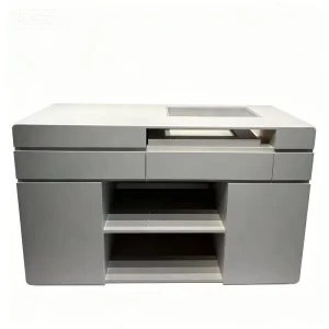 Modern White Painted Wood Checkout Counter Reception Counter for Companies Beauty Salons Clothing Stores Hotels Cashier Desk