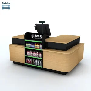 Modular Eco-Friendly Durable Supermarket Checkout Counter Cashier Desk Side Shelves Modern Design Retail Shop Furniture