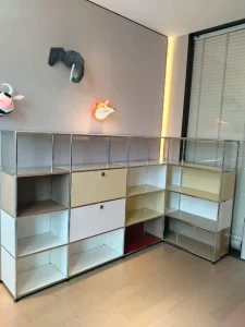 Modular Stainless Steel Floating Wall Cabinet Multi functional Wine Bar Unit Entryway Console Storage Minimalist Divider