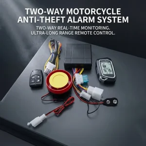 Motorcycle Anti theft Device with Bidirectional LCD Display Remote One Key Start Remote Control Alarm 12V Vibration Anti theft