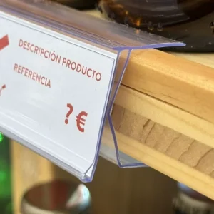 Movable Transparent Price Holders for Wooden Shelves Size 9.06×5.12×0.79 Inch Retail Store Supermarket Display Price Tags