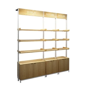Multi Case Adjustable Metal Wood Makeup Display Stands Quick Installation for Supermarket Retail Stores Shopping